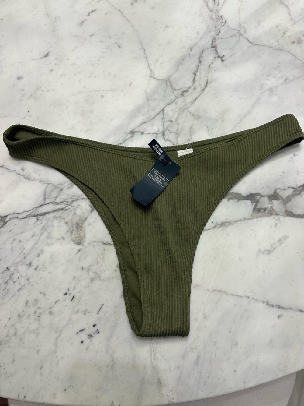 Abercrombie & Fitch Olive Ribbed Bikini Bottom